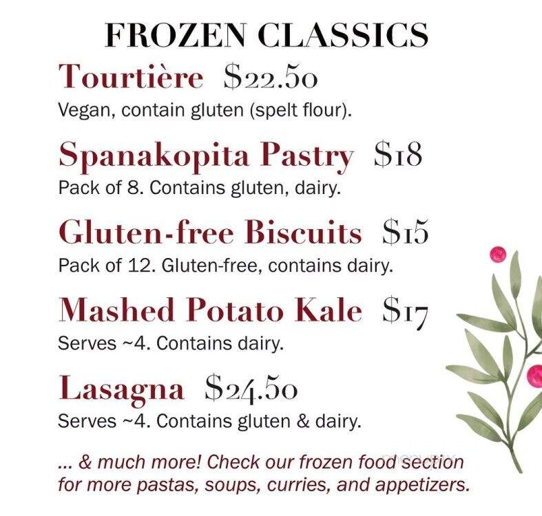 Green Door Vegetarian Restaurant - Ottawa, ON menu_pic