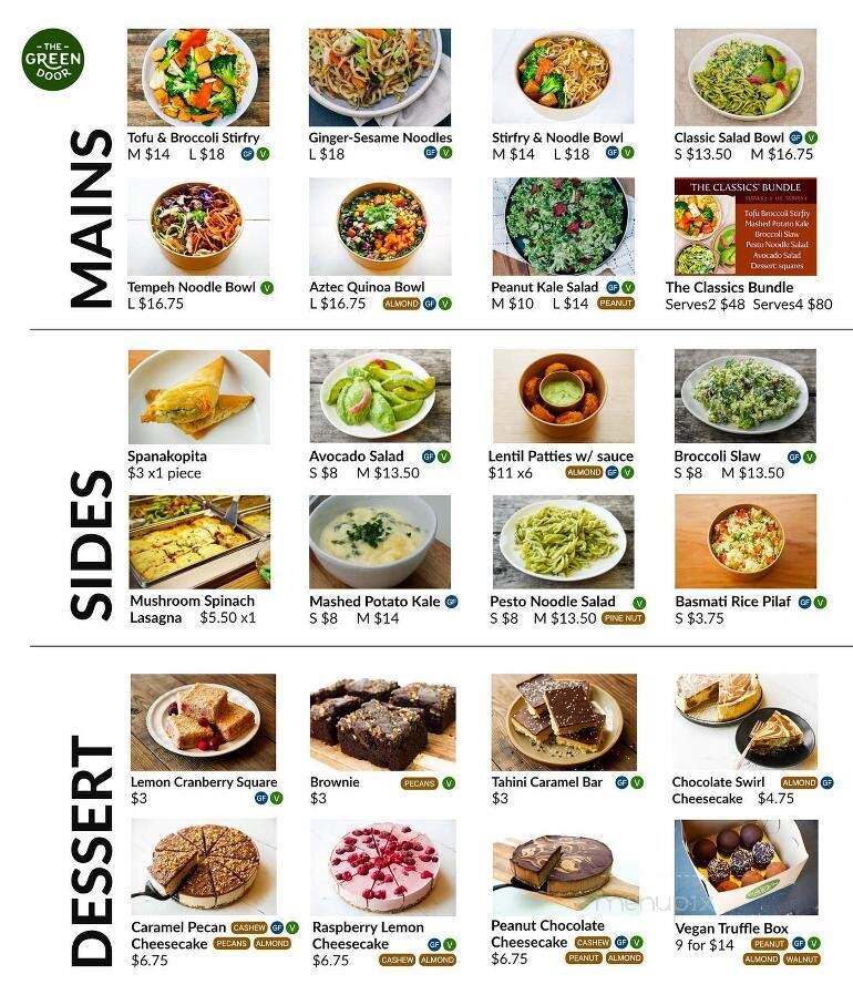 Green Door Vegetarian Restaurant - Ottawa, ON menu_pic