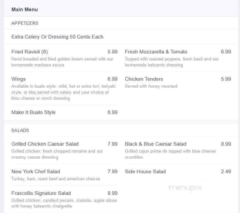 Frascelli's New York Deli - Crestwood, KY menu_pic