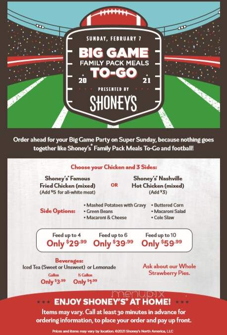Shoney's - Gretna, LA menu_pic