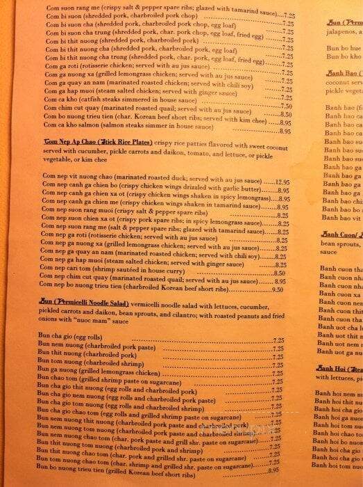 Tan Dinh - Gretna, LA menu_pic