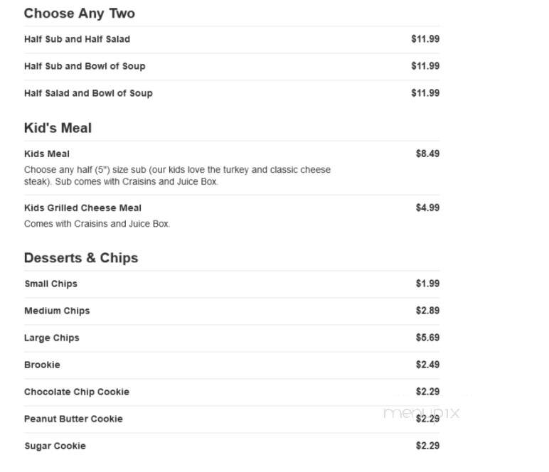 Capriotti's Sandwich Shop - Elkton, MD menu_pic