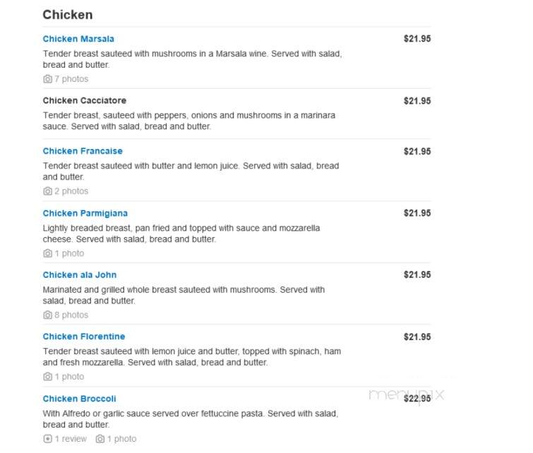 John's Pizzeria & Restaurant - Chicopee, MA menu_pic