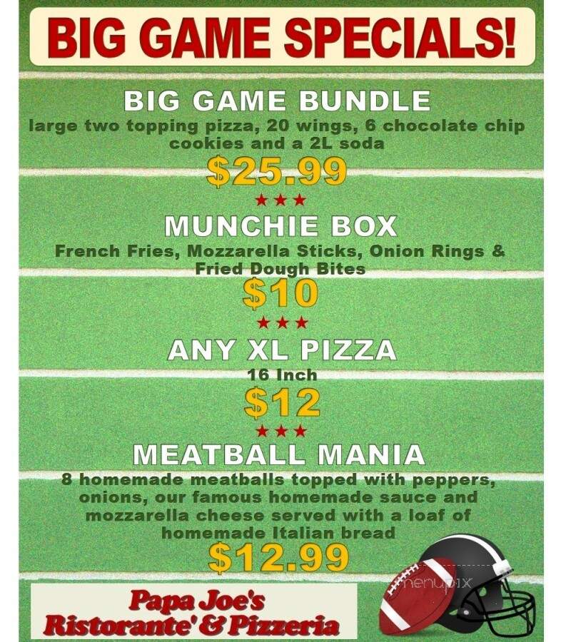 Papa Joe's Ristorante Pizzeria - Pittsfield, MA menu_pic