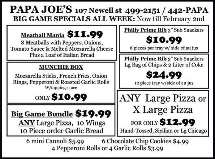 Papa Joe's Ristorante Pizzeria - Pittsfield, MA menu_pic