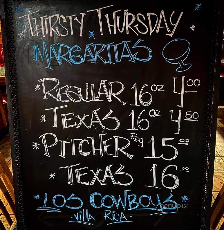 Los Cowboys II Mexican Restaurant - Villa Rica, GA menu_pic
