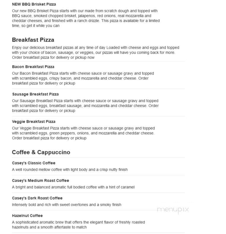 Caseys Carry Out Pizza - McCook, NE menu_pic