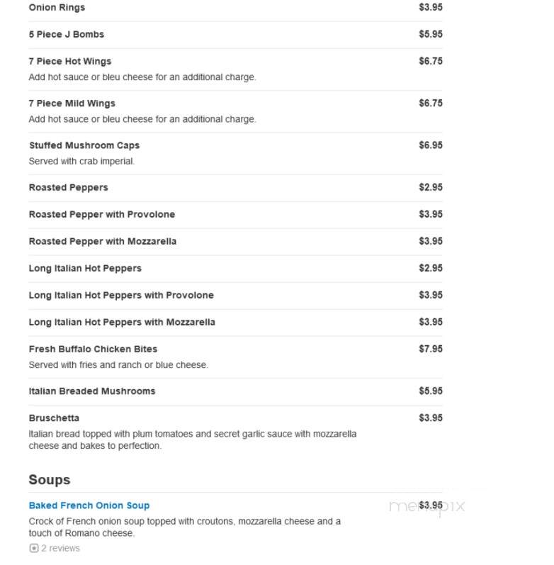 Jo Ann's Pizza & Restaurant II - Mays Landing, NJ menu_pic