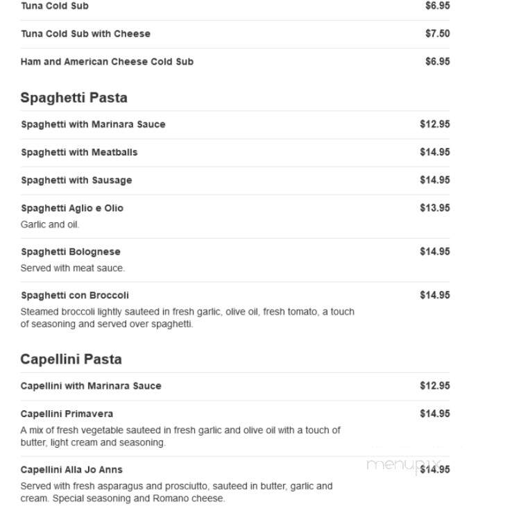 Jo Ann's Pizza & Restaurant II - Mays Landing, NJ menu_pic