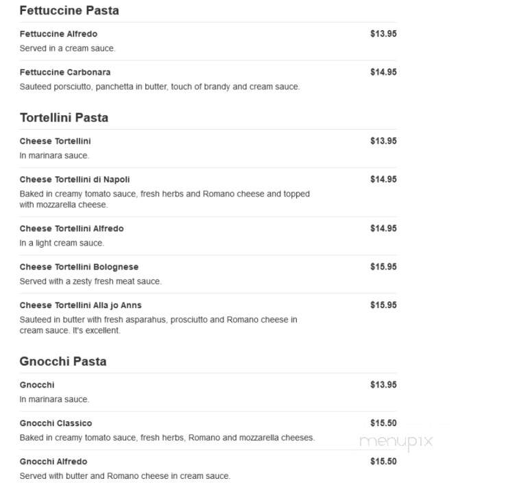 Jo Ann's Pizza & Restaurant II - Mays Landing, NJ menu_pic