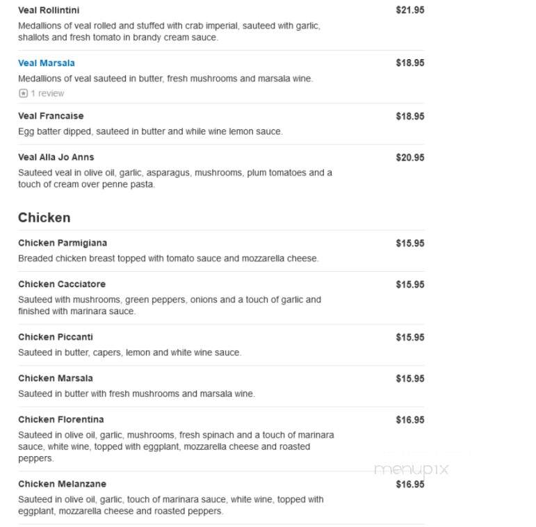 Jo Ann's Pizza & Restaurant II - Mays Landing, NJ menu_pic