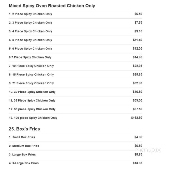 Jersey Fried Chicken - Vauxhall, NJ menu_pic