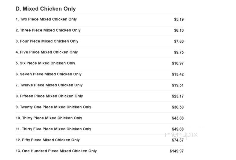 Jersey Fried Chicken - Vauxhall, NJ menu_pic