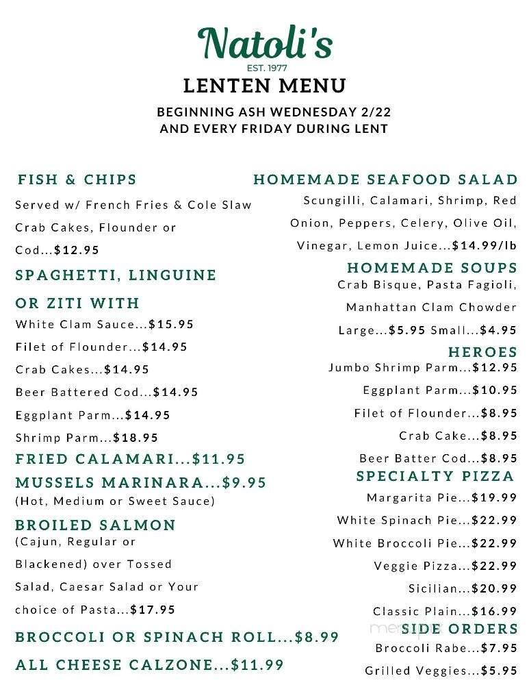 Natoli's Pizzeria - Secaucus, NJ menu_pic