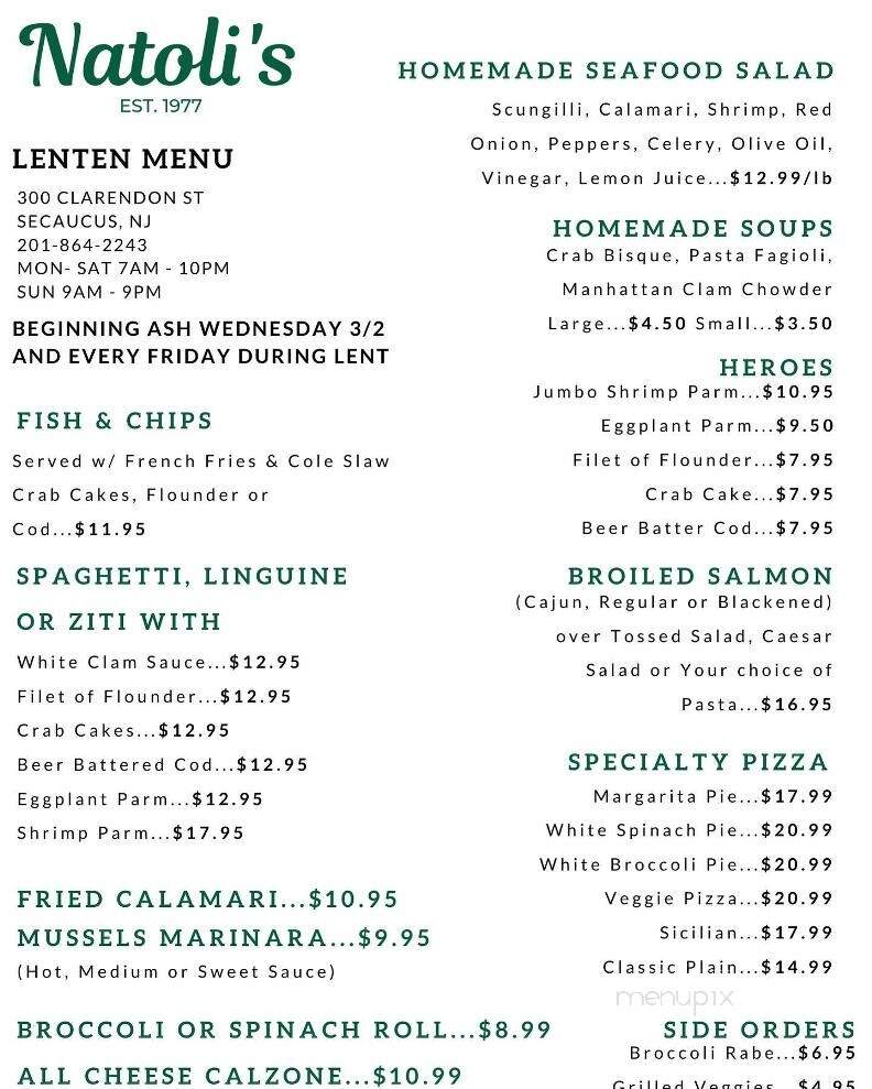 Natoli's Pizzeria - Secaucus, NJ menu_pic
