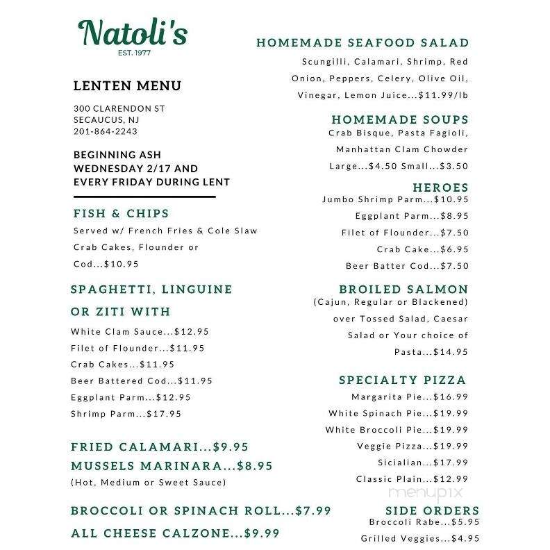 Natoli's Pizzeria - Secaucus, NJ menu_pic