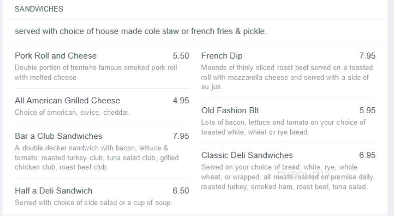Bar Anticipation - Belmar, NJ menu_pic