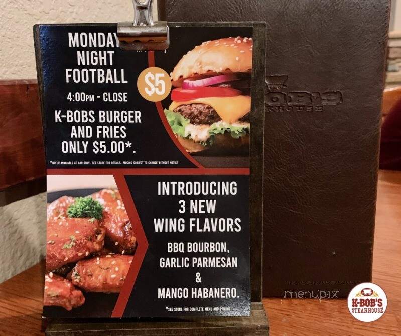 K-Bob's Steakhouse - Clovis, NM menu_pic