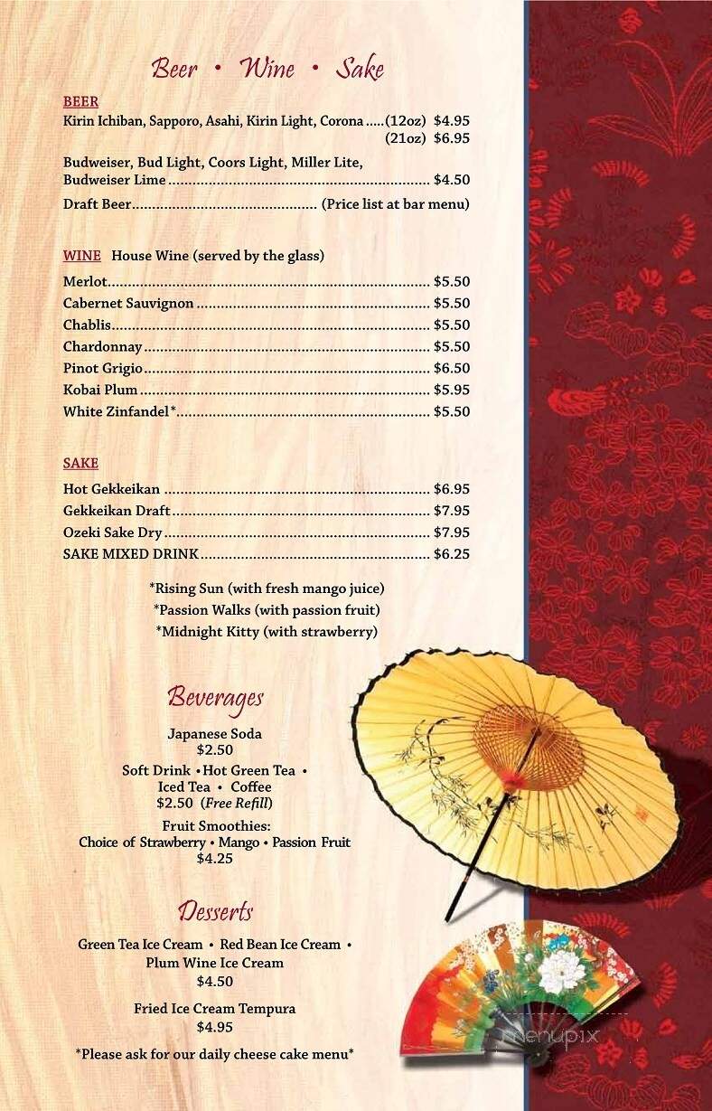 Azuma Sushi & Teppan - Albuquerque, NM menu_pic