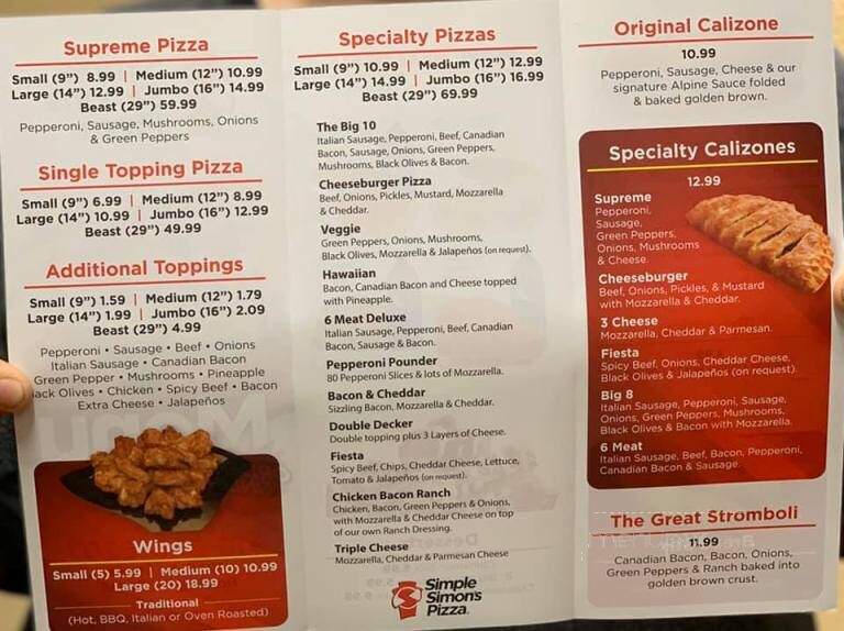 Simple Simon's Pizza - Hominy, OK menu_pic