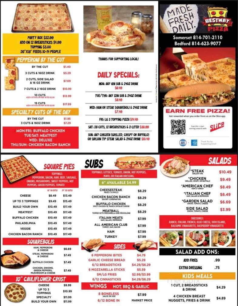 Best Way Pizza - Bedford, PA menu_pic