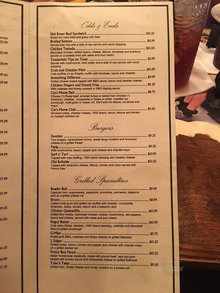 Cat's Meow - Manheim, PA menu_pic