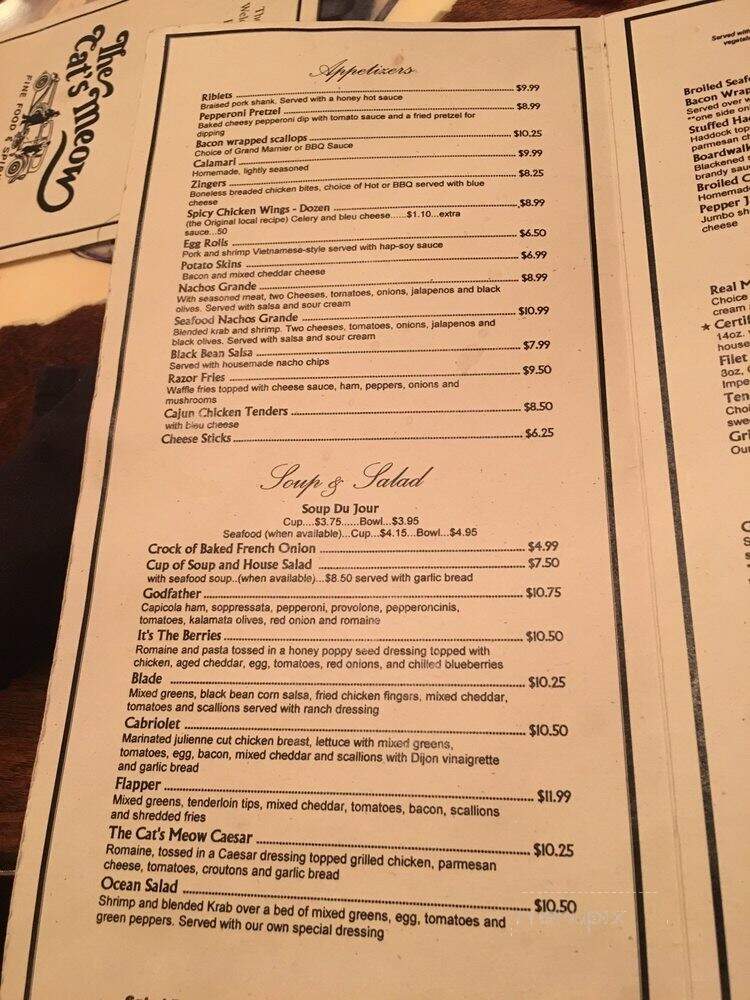 Cat's Meow - Manheim, PA menu_pic