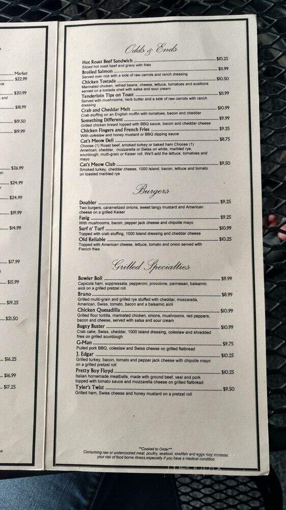 Cat's Meow - Manheim, PA menu_pic