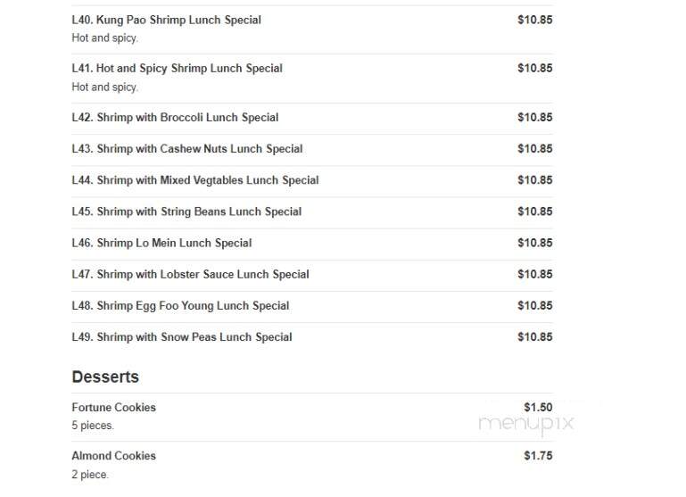 China Express - Washington, PA menu_pic