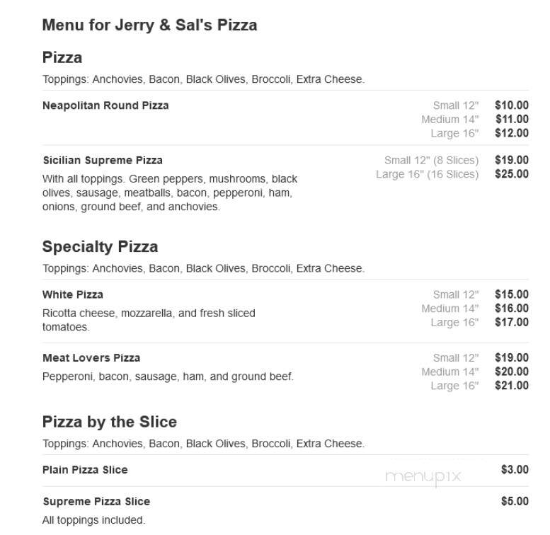 Jerry & Sal's Pizza - Hanover, PA