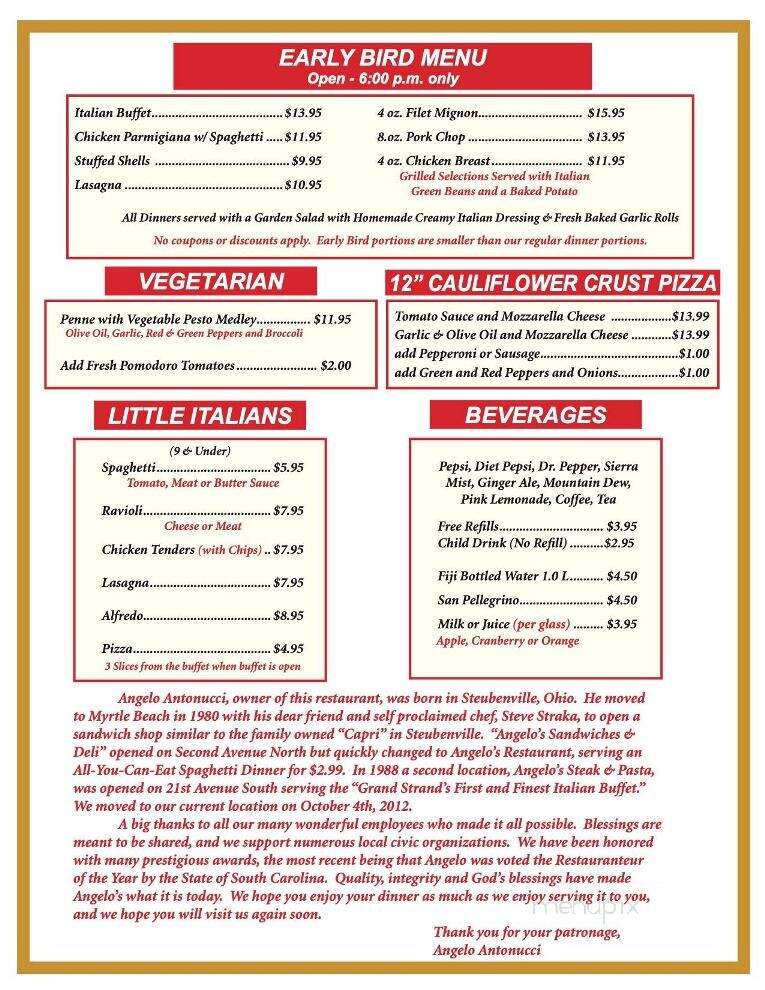 Angelo's - Myrtle Beach, SC menu_pic