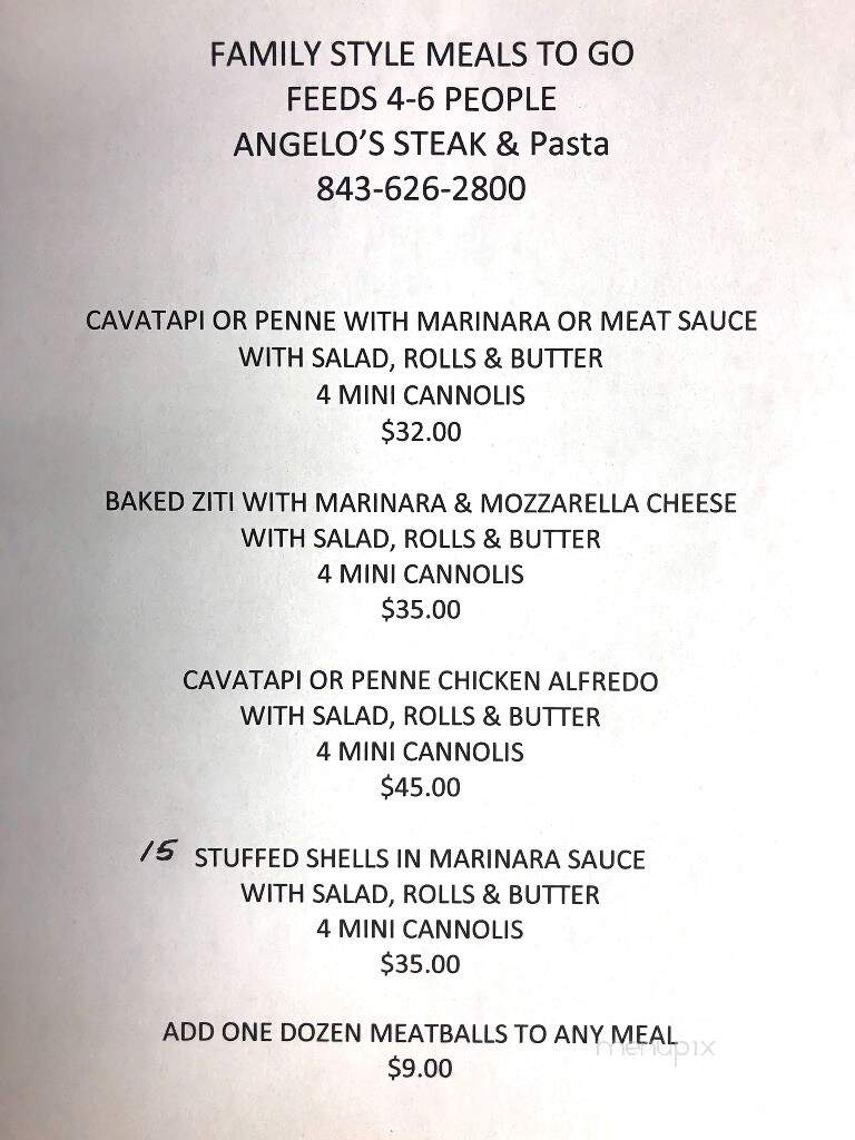 Angelo's - Myrtle Beach, SC menu_pic