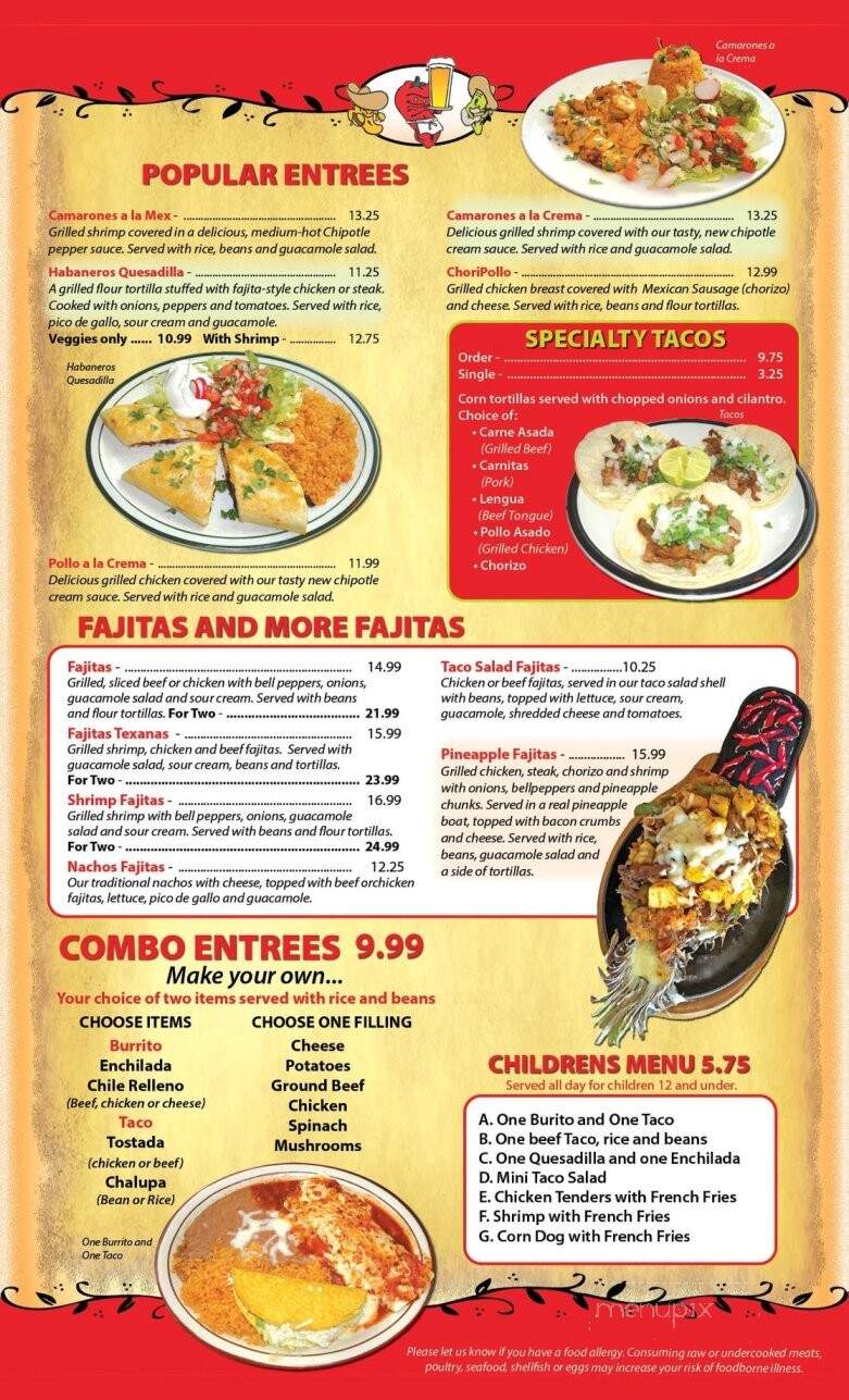 Habaneros Mexican Sports Bar - Pawleys Island, SC menu_pic