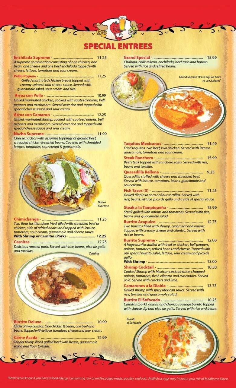 Habaneros Mexican Sports Bar - Pawleys Island, SC menu_pic