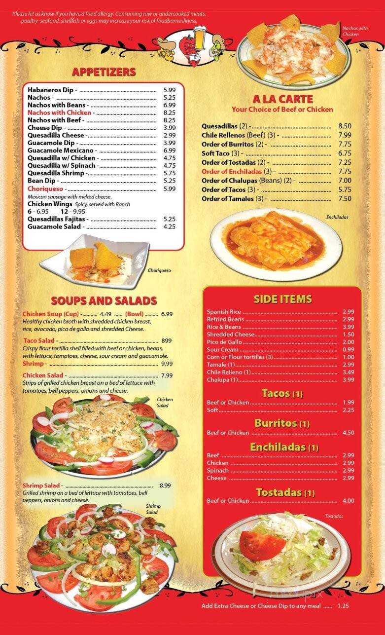 Habaneros Mexican Sports Bar - Pawleys Island, SC menu_pic