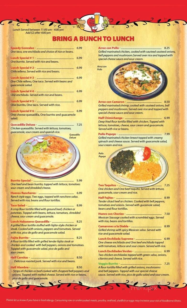 Habaneros Mexican Sports Bar - Pawleys Island, SC menu_pic