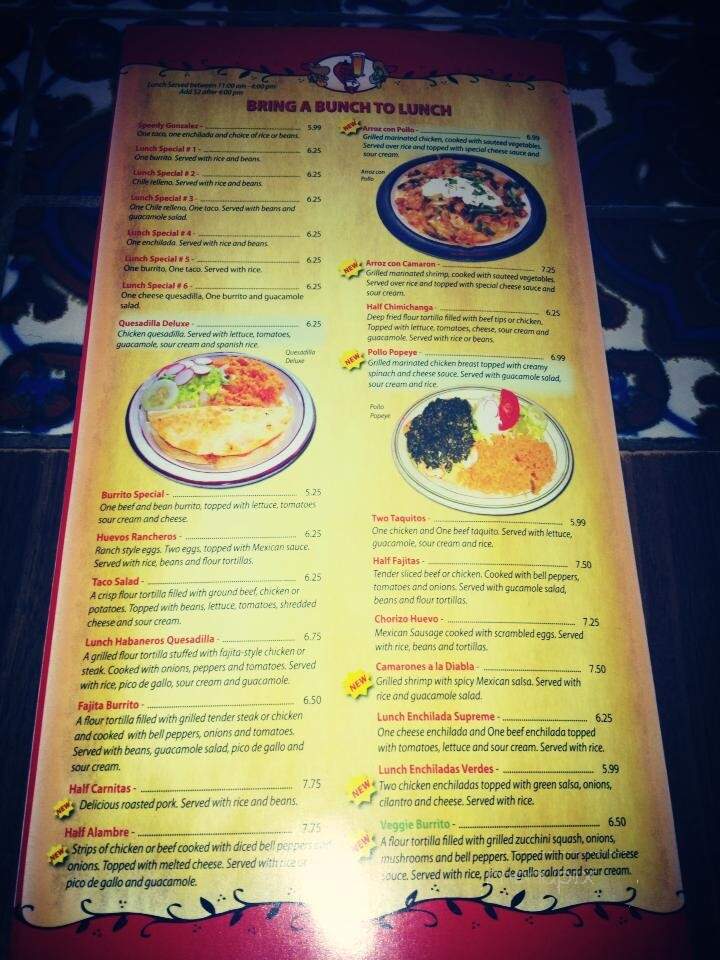 Habaneros Mexican Sports Bar - Pawleys Island, SC menu_pic