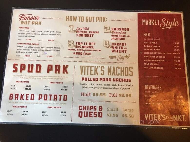 Vitek's Bar-B-Q - Waco, TX menu_pic