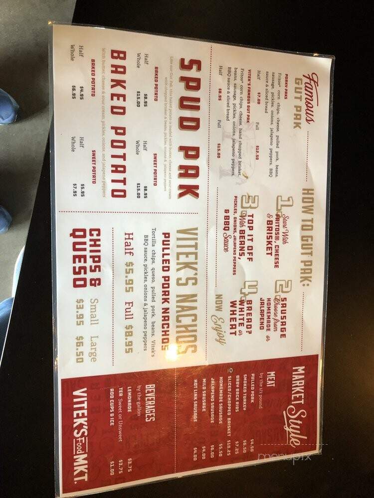 Vitek's Bar-B-Q - Waco, TX menu_pic