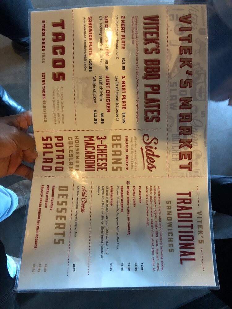 Vitek's Bar-B-Q - Waco, TX menu_pic