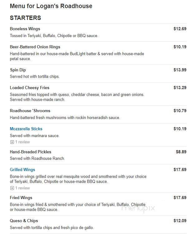 Logan's Roadhouse - Lynchburg, VA menu_pic