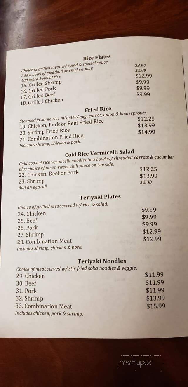 Yummie Pho - Kennewick, WA menu_pic