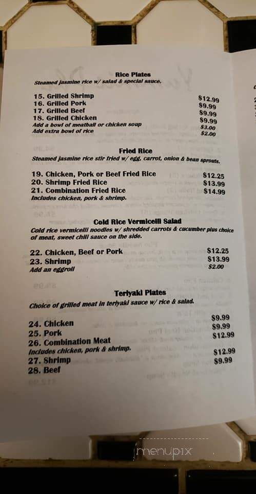Yummie Pho - Kennewick, WA menu_pic