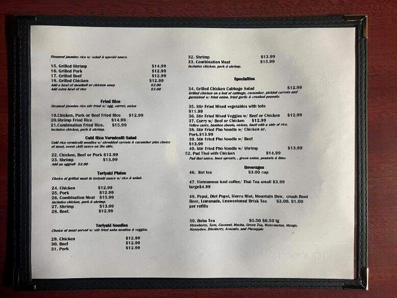 Yummie Pho - Kennewick, WA menu_pic