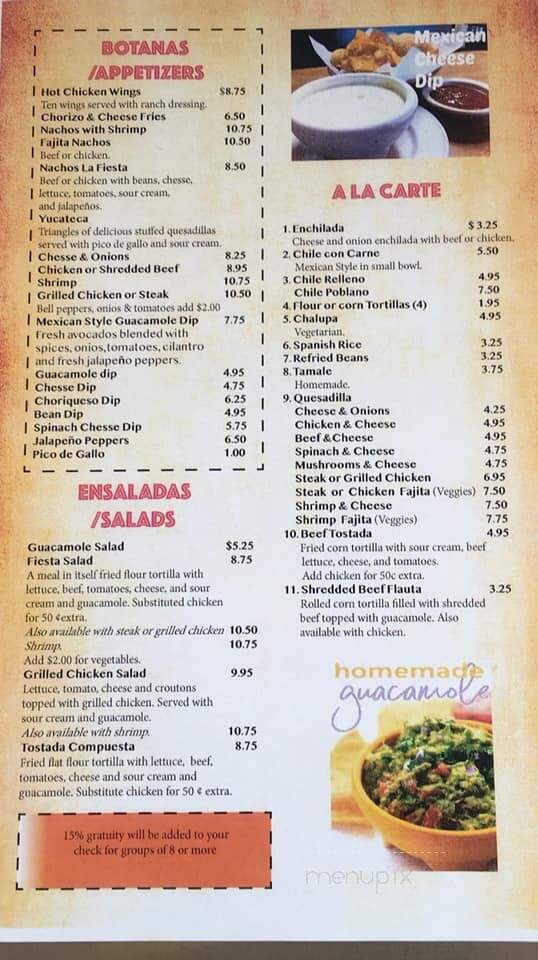 La Fiesta Restaurant - Birmingham, AL menu_pic