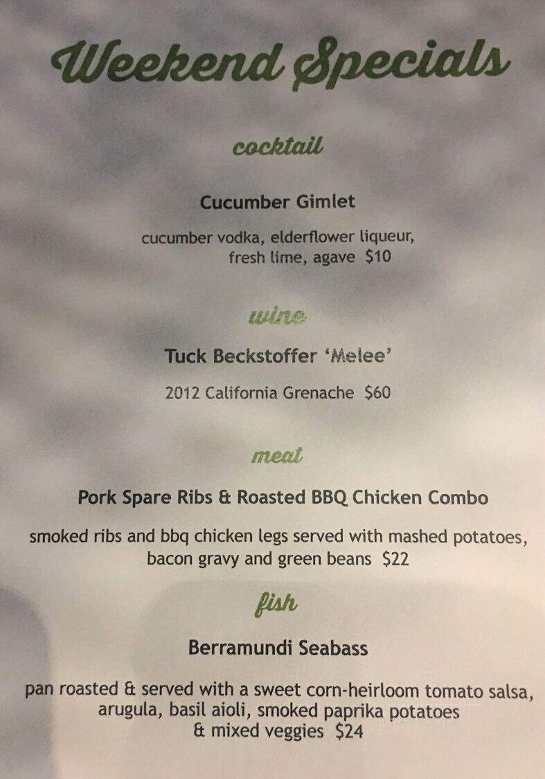 Mistral Restaurant & Bar - Redwood City, CA menu_pic