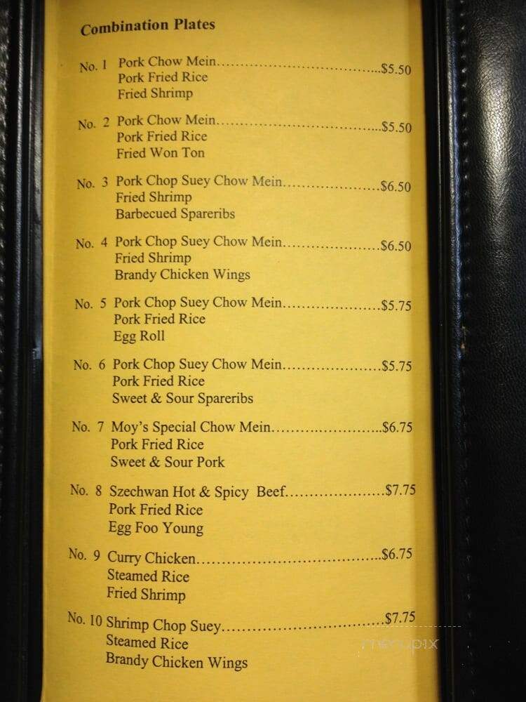 Moy's Restaurant - Fresno, CA menu_pic