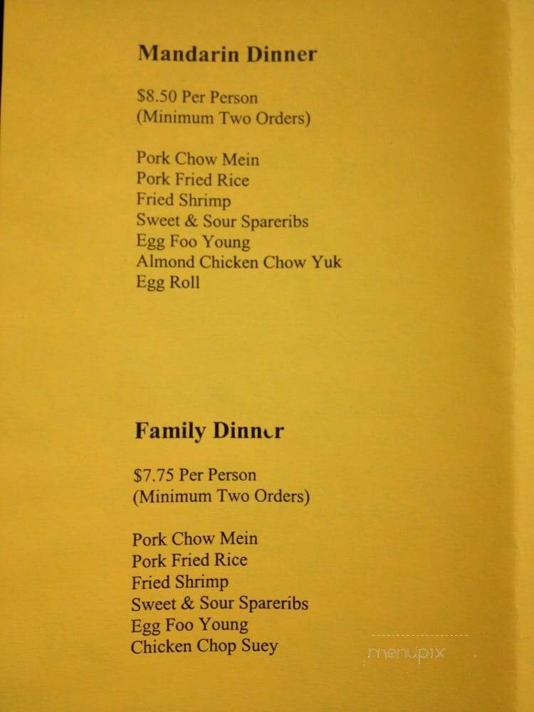 Moy's Restaurant - Fresno, CA menu_pic