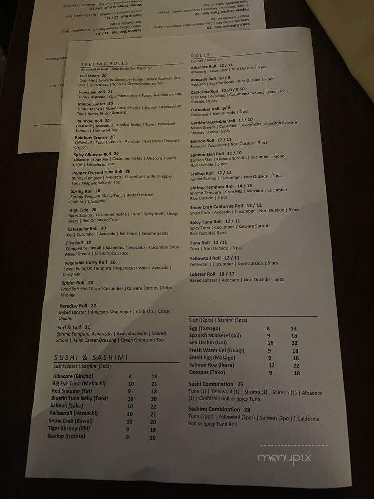 Bui Sushi - Malibu, CA menu_pic