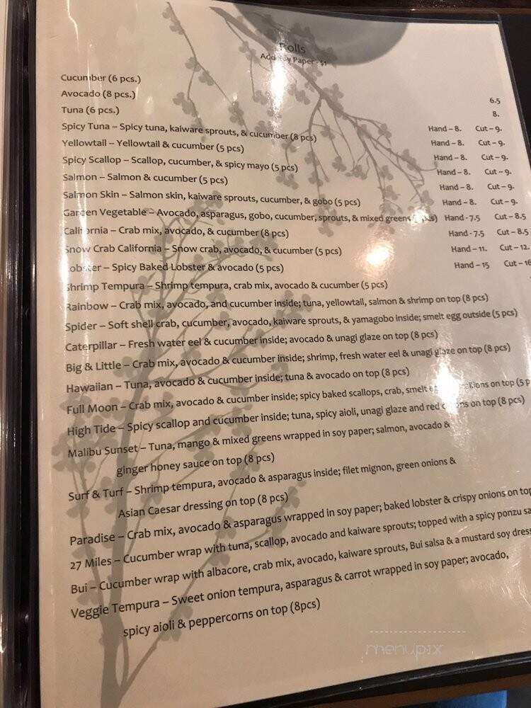 Bui Sushi - Malibu, CA menu_pic